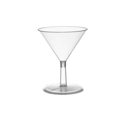 SMARTY HAD A PARTY 2 oz. Clear Plastic Mini Martini Shot Glasses (192 Glasses), 192PK 6947-CASE